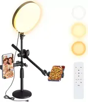 10.5" Ring Light with Stand Full Screen Selfie Kit for Desk Laptop with Phone
