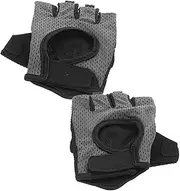 MOBUTOFU 1 Pair Half Finger Gym Workout Gloves Breathable Weight Lifting Cycling Gloves for Men Women with Shock Absorption Padding Enhanced Grip Grey