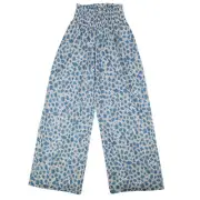 NWT Opening Ceremony BLUE LEOPARD SMOCKED PRINTED PULL ON PANT Size XS $265