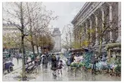 Tile Mural Paris France Flowers Street Autumn Kitchen Backsplash Marble Ceramic
