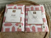 NEW POTTERY BARN TEEN PEYTON PINK SET OF 2 STANDARD SHAMS PILLOWCASES