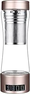 3-in-1 Hydrogen-Rich Water Bottle Portable Hydrogen Water Generator Hydrogen Water Ionizer Machine with SPE Ionic Membrane 3 Minutes Electrolysis Hydrogen Content Up to 1300 PPB 250 Ml(Gold)