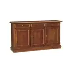 Cupboard Sideboard Art Povera 3 Doors 3 Drawers Walnut Dark Classic