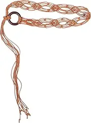 [Ipetboom] Boho Style Tassel Waist Rope Handwoven String Belt for Women Bow Waist Belt Diy Accessory for Dresses