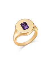 Bloomingdale's Fine Collection Amethyst Emerald Cut Pinky Ring in 14K Yellow Gold