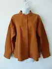NWT EILEEN FISHER Musk Yellow Organic Cotton Mandarin Collar Jacket Large L