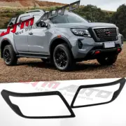 MATT Black Head Light Cover Trim to suit Nissan Navara NP300 D23 ST STX 2021+ (for: Nissan)