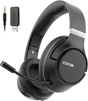 Wireless Bluetooth Headsets with Microphone for Computer, Headphone Foldable Over Ear Soft 40H with Retractable Mic, USB Dongle for PS5 PS4 PC Cellphone Laptop