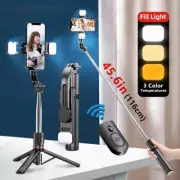 Bluetooth Selfie Stick 1160mm Extended Fill Light LED Tripod with Remote Shutter