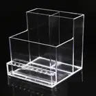 3 Row 10 Holes Nail Display Box Nail Drill Bits Holder Manicure Tools (White)