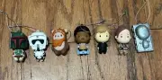 Star Wars mystery ornaments complete set 7 Han Solo Carbonite Lando Leia Scout