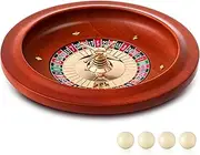 Lunmon 11 Inch Solid Wood Roulette Wheel With 4 Balls - Casino Grade Precision Bearings for Smooth Rotating - Adult Home Game Night Party