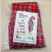 Authentic Masai Shuka Blanket Shawl red checked pattern 60x80