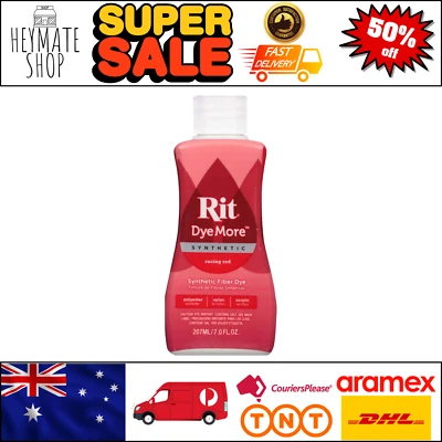 Rare Fabric Liquid Dye Synthetic Dyemore, Racing Red, 7oz for Fabric & Apparel