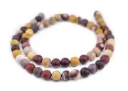 Matte Round Mookaite Beads 12mm Multicolor Gemstone 16 Inch Strand