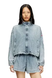 [Diesel] Diesel - Cropped jacket in recycled nylon taslan - Jackets - Woman - Blue 44 Blue