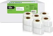 DYMO Authentic LabelWriter Return Address Labels | 25 mm x 54 mm | Self-Adhesive | 12 Rolls of 500 Easy-Peel Labels (6,000 Count) | for LabelWriter Label Makers | Made in Europe