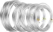 uxcell Bonsai Training Wire 1.0mm/1.5mm/2.0mm/2.5mm/3.0mm, 5 Roll Floral Wire Stems Anodized Aluminum Tree Wire 146 Feet Total for Gardening Branch Fixing, Silver