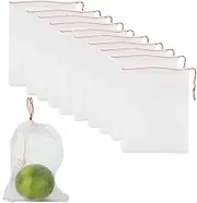 YQQZQ Fruit Protection Bags,100pcs Reusable Garden Fruit Netting Bags,Drawstring Nylon Mesh Netting Barrier Bag for Protecting Fruits and Vegetables(10x6 Inch)