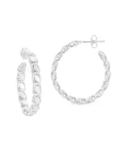 Chloe and Madison Silver Medium Link Hoops