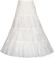 [Generic] 2X Womens Tulle Petticoat Crinoline Half Slips Ballet Dance Pettiskirts Chiffon White