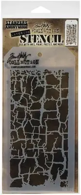 Tim Holtz Layered Stencil 4.125"X8.5"-Decayed - 3 Pack