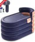 Inflatable Adult Bathtub – 160cm Foldable Spa Tub w/ Wireless Air Pump