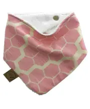 Dribble Bib PASTEL HONEYCOMB Baby Bandana Adjustable 100% Cotton/Terry Cloth