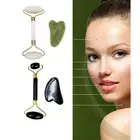 Natural Double Heads Jade Face Roller and Gua Sha Massage Massager Beauty Tool