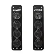 2x Adventure Kings 12V Accessory Panel Digital LED Voltmeter Twin 10A USB Socket