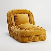 LouannTatami Foldable Lazy Sofa Bed Floor Chair - Adjustable Human Dog Bed for Adults Kids Floor Seats - Cozy Small Couch for Home Living Room (Yellow)
