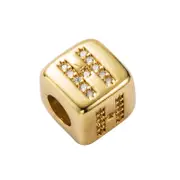 Brass Micro Inlaid Couple Red String Pull Diy Bracelet English Letter Beads Style - H