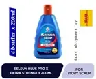 Selsun Blue PRO X Extra Strength Shampoo 4 x 200ml Anti Dandruff For Itchy Scalp