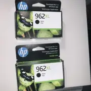 TWO (2) Brand new hp 962xl ink cartridges genuine black Expires Sept 2026