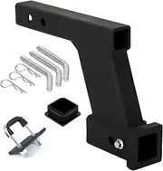 10000lbs 8-inch Hitch Receiver Extension Riser, 8 Inch Riser/Drop 2 Inch Receiver, 10000lbs Trailer Hitch Riser 8 Inch, Two Pinhole, Adjust 9 or 11" Length, with 3 Pack Hitch Pins, Black