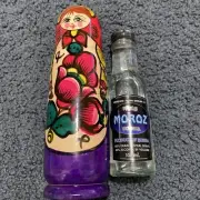 Matryoshka 7” Bottle Holder with Moroz EMPTY Alcohol Bottle(100ml) Collectable,