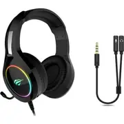 Havit RGB Gaming Headset + 3.5mm Headset Mic Splitter Xbox