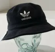 ADIDAS Unisex Originals Terry Bucket Hat Black White Logo Embroidered OSFM