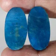 53.00 Cts Natural Amazonite Matched Pair Cabochon Gemstone For Earrings Supply