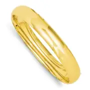 14k 14kt Yellow Gold 7/16 Oversize Polished Hinged Bangle Bracelet 7 inch X 10mm