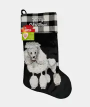 ASPCA Furry Christmas White Poodle 18 in Christmas Stocking New