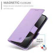 Wallet Case for IPhone 13 Pro,Slim Protective Shockproof Case With Card Holder,Premium PU Leather Kickstand-Purple