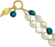 [JewelryWeb] 18mm 925 Sterling Silver Gold Plated Freshwater Cultured Pearl Recon Zircon Toggle Bracelet 19 Centimeters Link-Bracelet for Women
