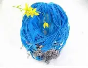Wholesale 50pcs LIGHT BLUE CYAN RIBBON VOILE CORD NECKLACES