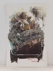 BILL SIENKIEWICZ GOTG Movie ROCKET RACCOON art print SIGNED 11 x 17