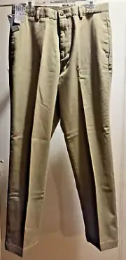 NWT DOCKERS RECODE STRETCH CLASSIC FIT TAN KHAKI FLAT FRONT PANTS SIZE 33 x 32