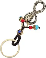 Alipis Snake Year Keychain 2025 Year Snake Charm Zodiac Blessing Feng Shui Luck Vintage Style for Keychain