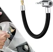 1 x Tyre Inflator Hose, 50 cm Tyre Inflator Hose, Valve Extension, Tyre Inflator Calibrated, Replacement Hose for Air Pump, Car Inflator Hose, Air Valve Connection Hoses for Car, Motorcycle, Bicycle