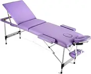 Portable age Table Professional age Bed 3 Fold 82 Inches Height Adjustable for Spa Salon Lash Tattoo with Aluminum Portable age Bed