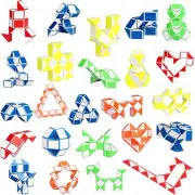 24 Pack Fidget Snake Cube, Mini Twist Puzzle Party Bag Fillers Toys for Kids Te